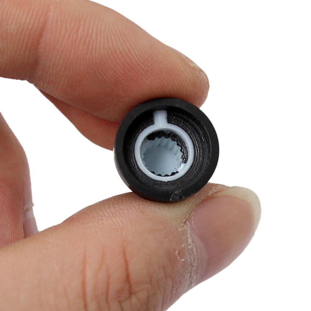 10 Pcs 6mm Shaft Hole Dia Plastic Threaded Knurled Potentiometer Knobs wh148 Cap