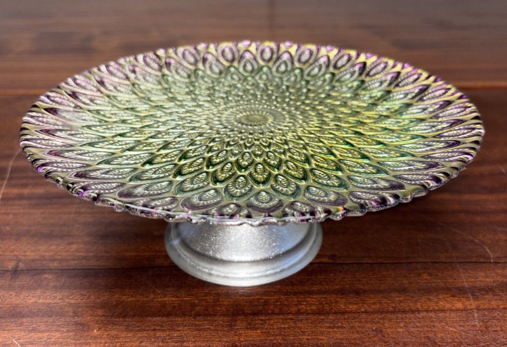 Beautiful Peacock Cake Stand 8.5”