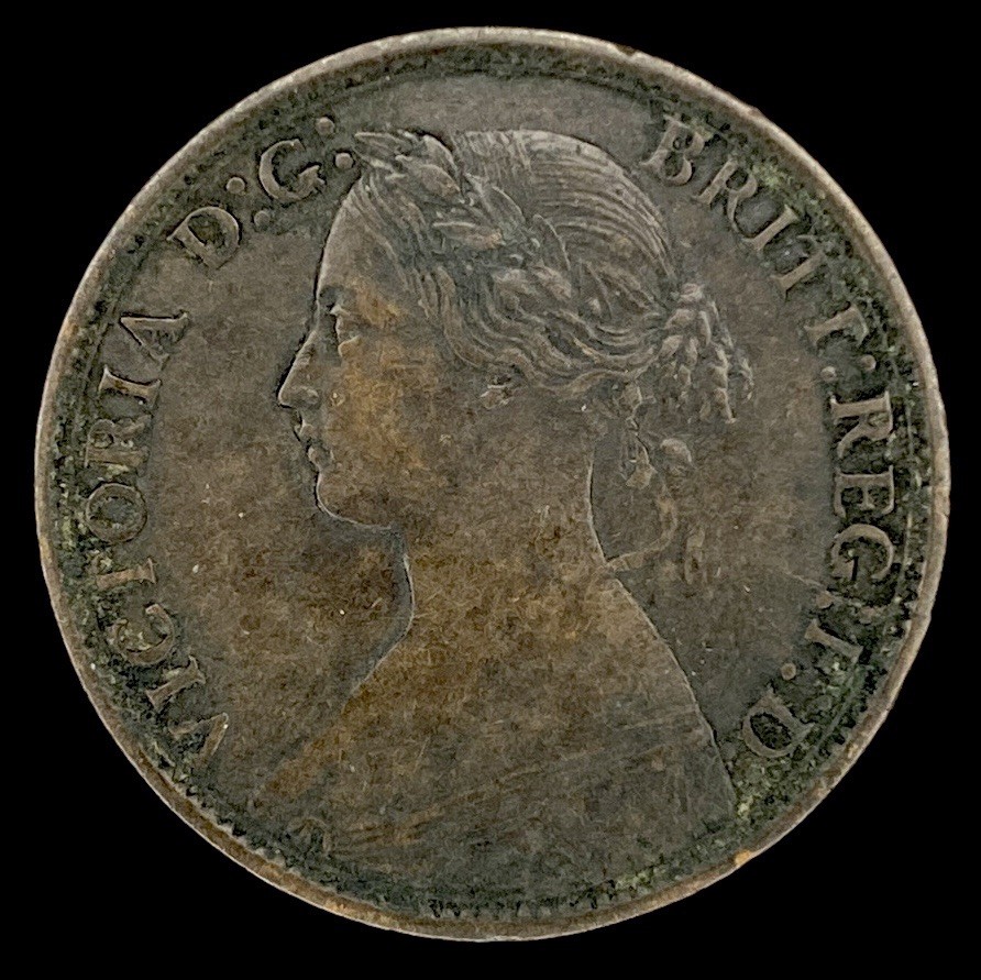 1861 Great Britain Farthing Almost Uncirculated