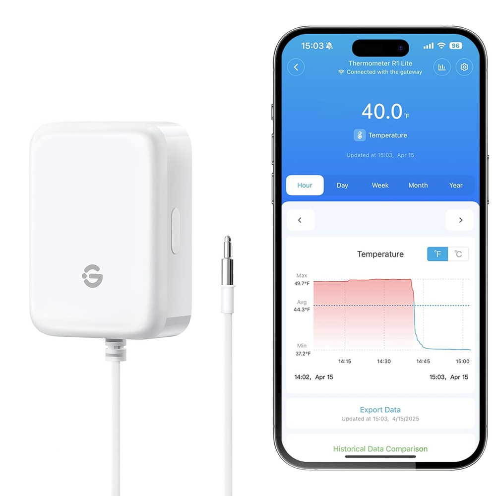 Goveelife Refrigerator Freezer Thermometer 1 Pack, Bluetooth Temperature Sensor