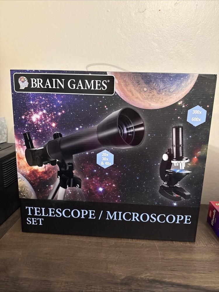 BRAIN GAMES TELESCOPE/MICROSCOPE SET. NEW