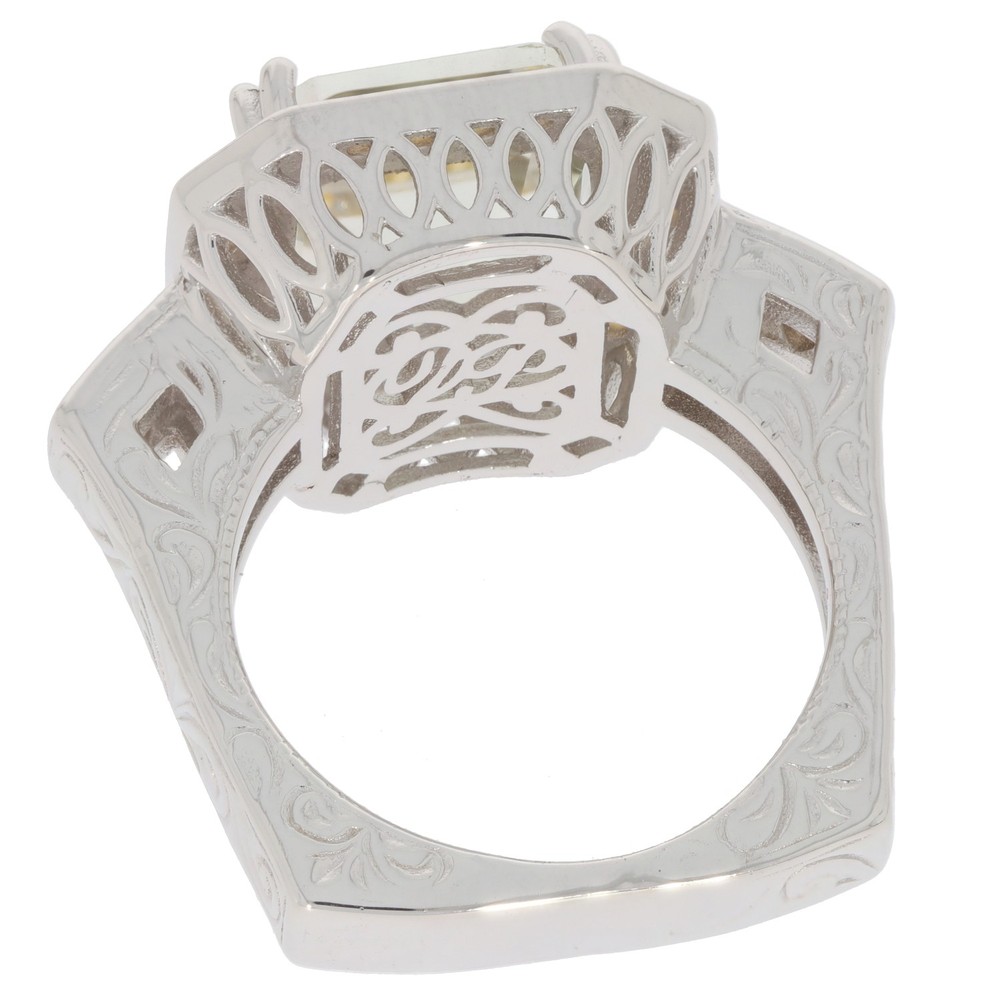 Sterling Silver Semi Mount Ring Setting Emerald OCT 10X10mm