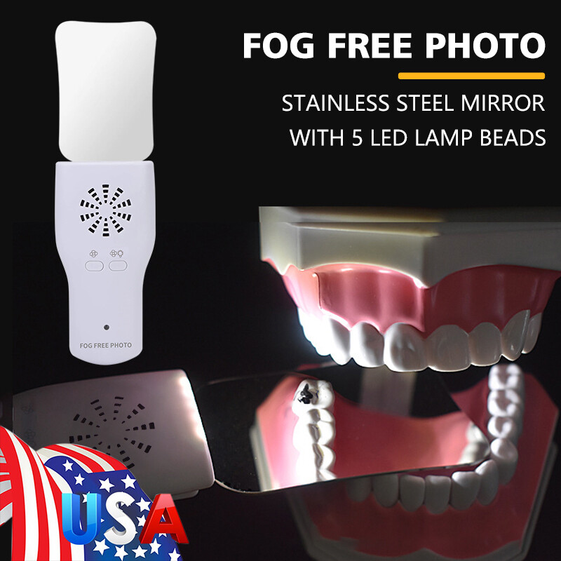 Dental Occlusal Mirror Fog Free LED Light Intra Oral Photo 4Mirror Obervation kv