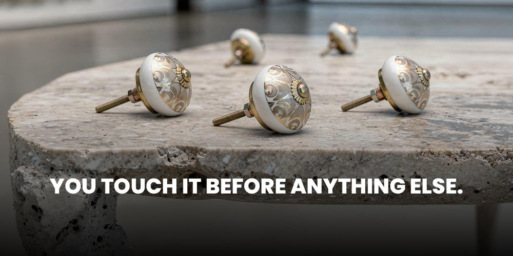 Cabinet Knobs Boho Grey Ceramic Dresser Pull Handle Kitchen Assorted Kitchen Cab