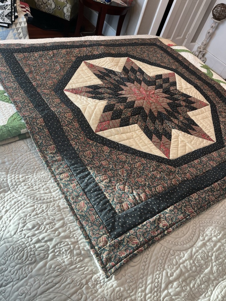Handmade Quilt Lone star Patchwork Cotton Blanket