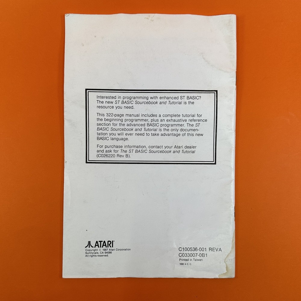 Atari ST Manuals Bundle - SC 1224 Monitor, ST Basic Quick Reference, 1st Word