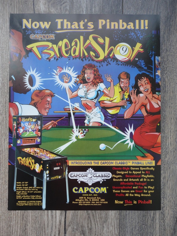Breakshot Pinball Machine Flyer / Original Brochure