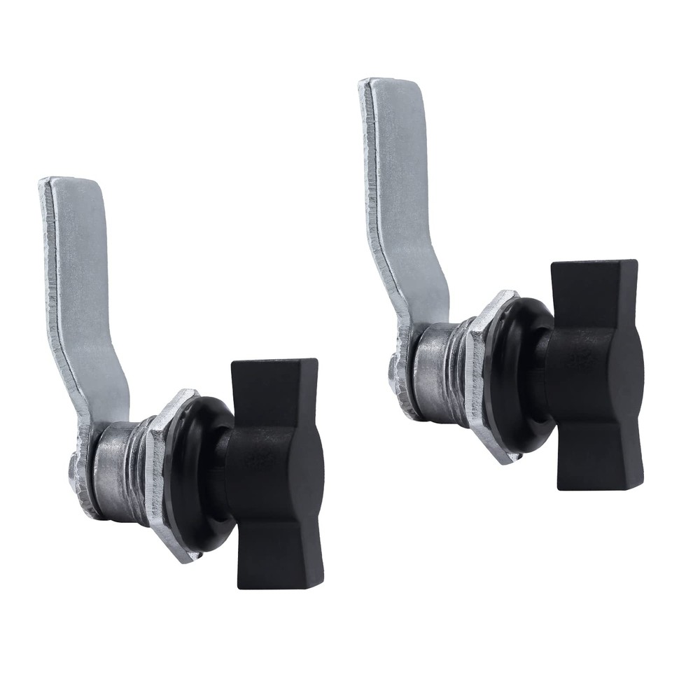 2Pcs Thumb Operated Offset Cam Locks, Black Handle Non-Locking Compartment Lo...