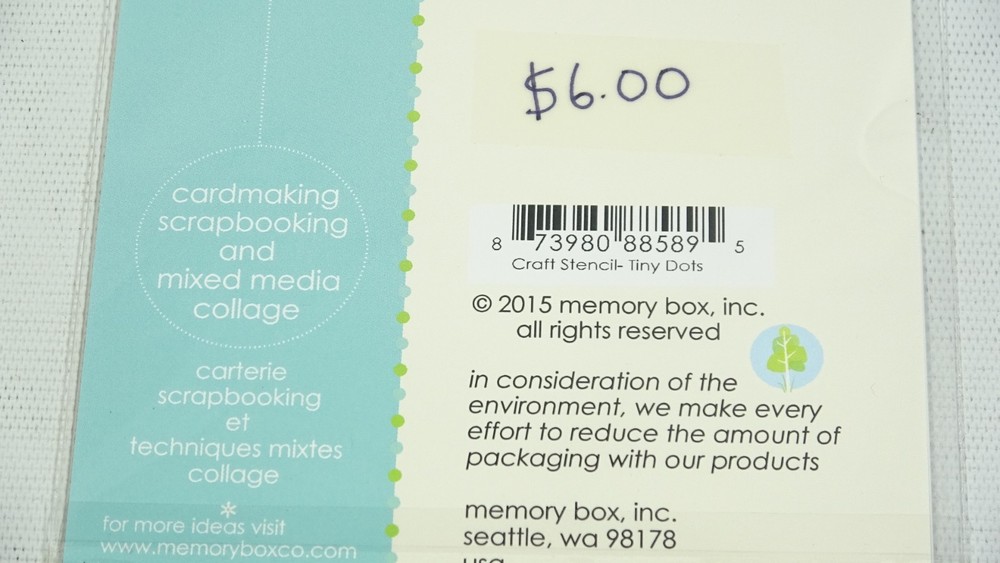 2015 Memory Box Texture Designer Stencil Tiny Dots 88589