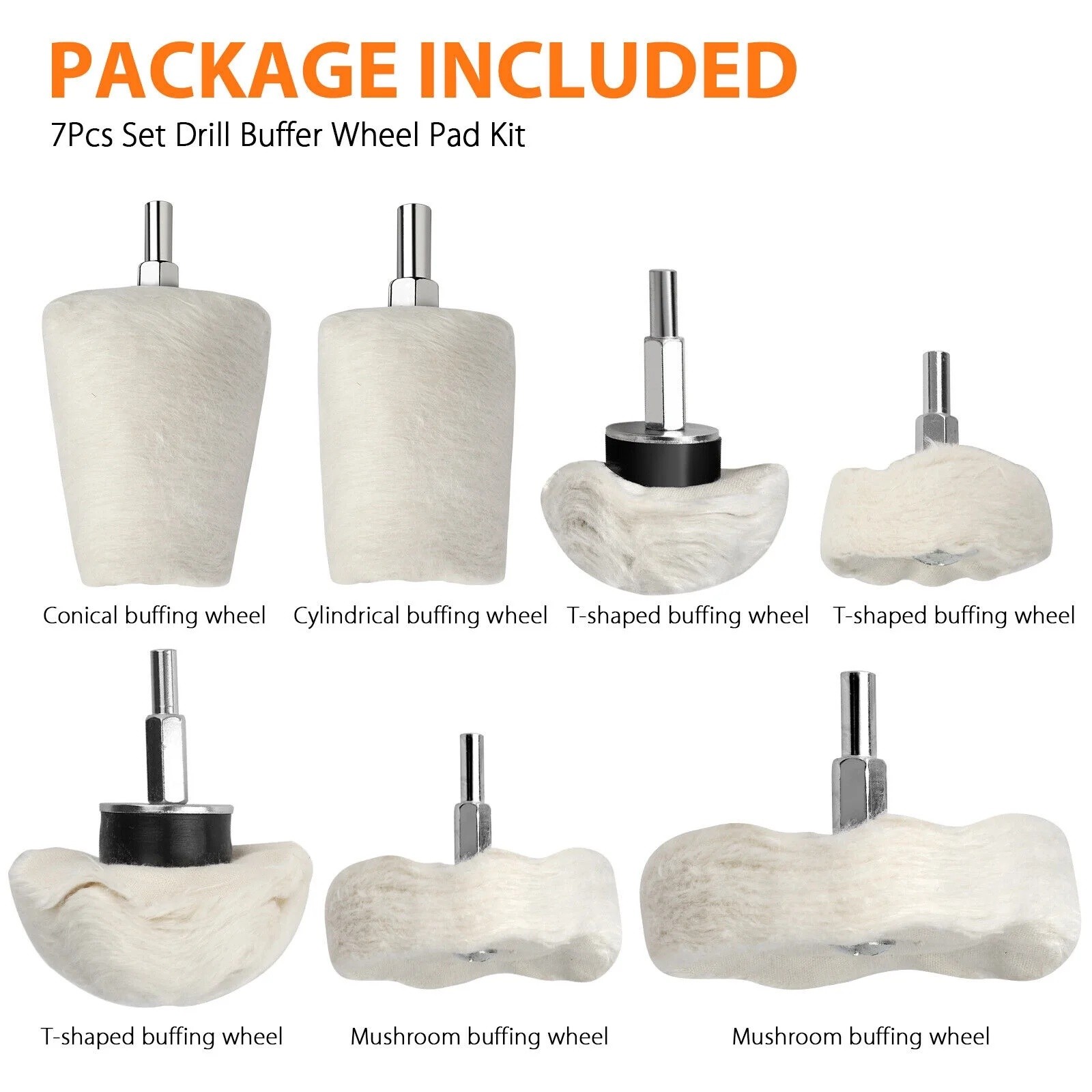 Cotton Metal Aluminum Polishing Wheel Kit for Drill Die Grinder Car Buffing Pads