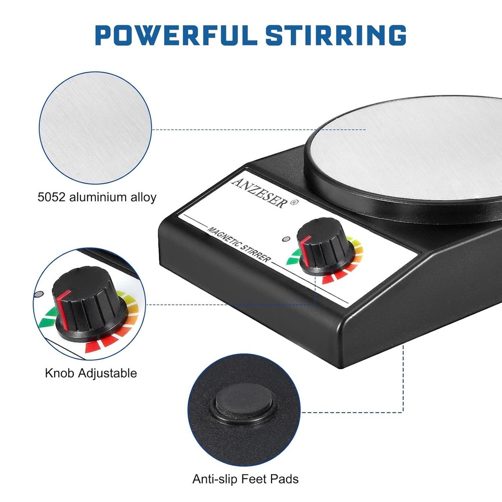Efficient 3000mL Magnetic Stir Plate - Compact Design & Lifetime