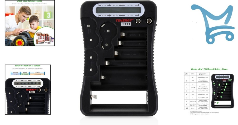 Universal Battery Tester LCD Display for AA AAA C D 9V CR123A Button Cell