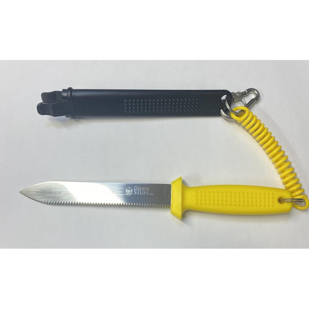 SCUBA Divers Knife Sharp Tip Long 17cm with Harness Sheath