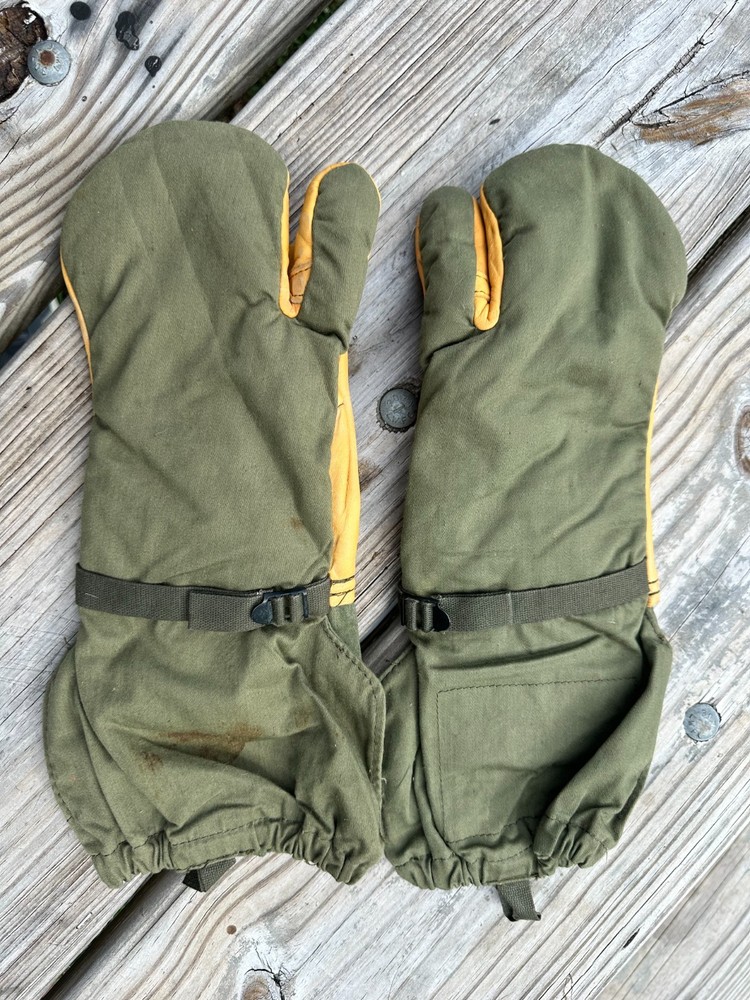 US Army M65 Trigger Finger Mitten Shells Cold Weather OG Leather Medium
