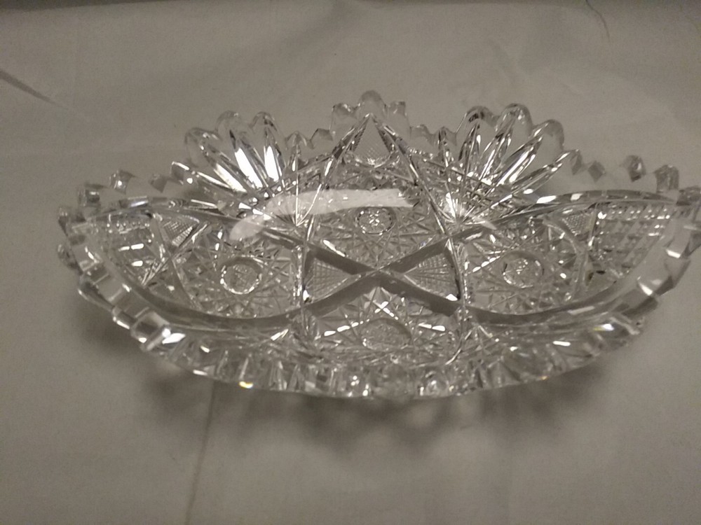ABP Cut Crystal Sawtooth Celery Dish