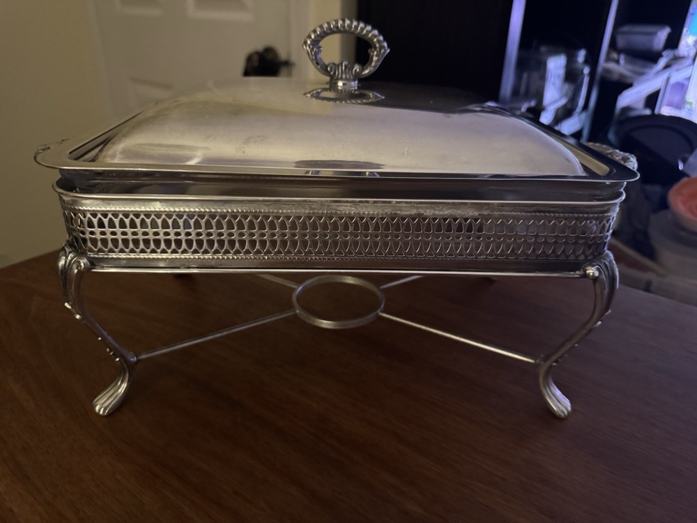Vintage Pyrex Silver Plated Casserole Baking Covered Serving Dish