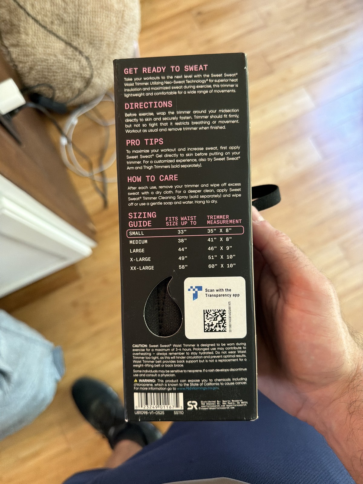 Sports Research Sweet Sweat Waist Trimmer Core Series Small Neoprene Workout Bel