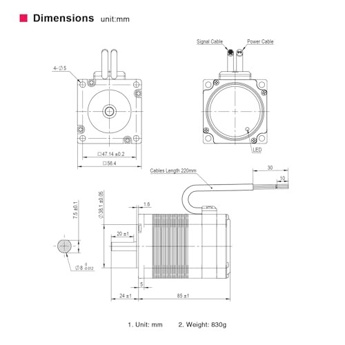 NEMA 23 Integrated Servo Stepper Motor NEMA23 Absolute (Multi-turn) Encoder