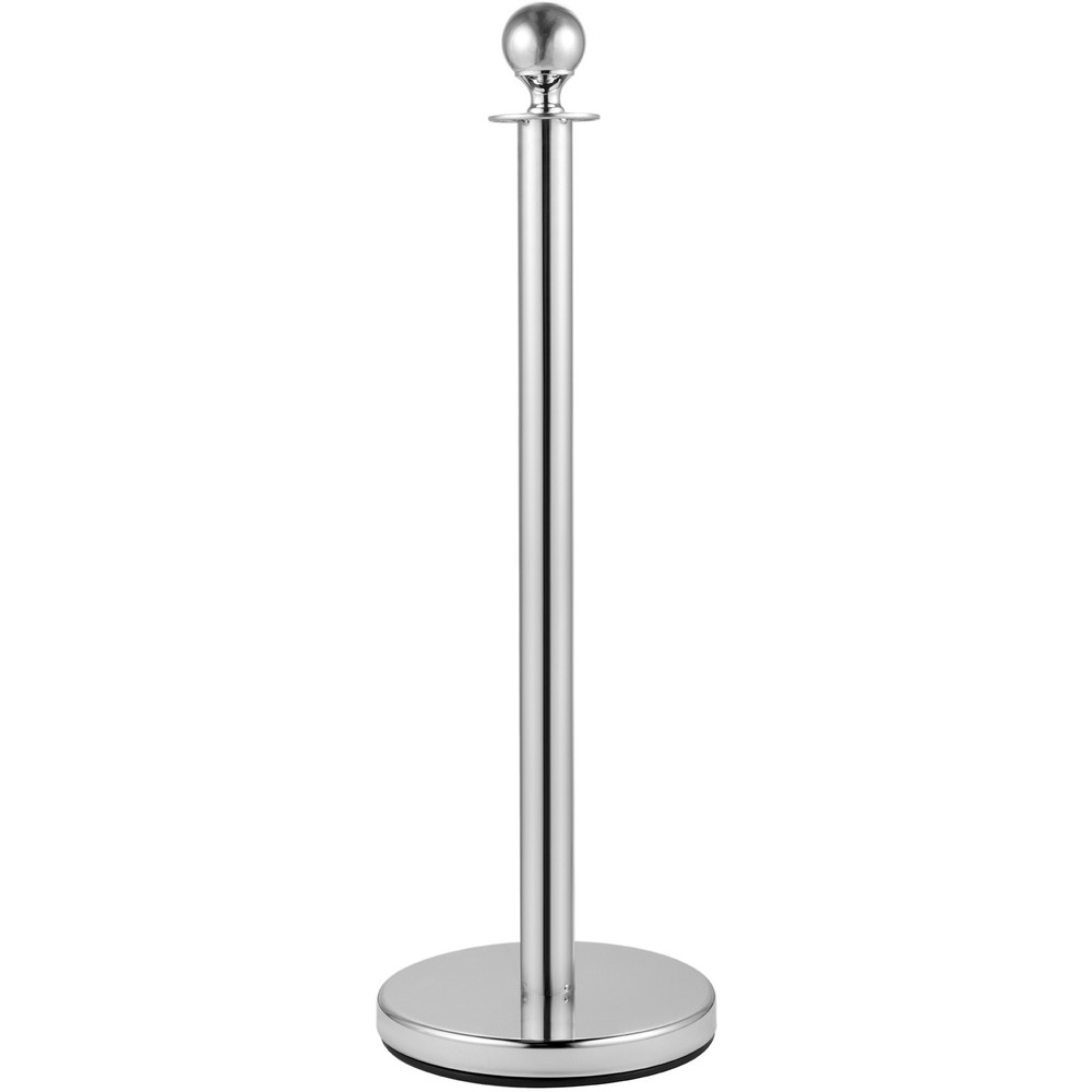 Crowd Control Stanchion Silver 4x37.8" Pack 3 Ropes Queue Posts Stable Red