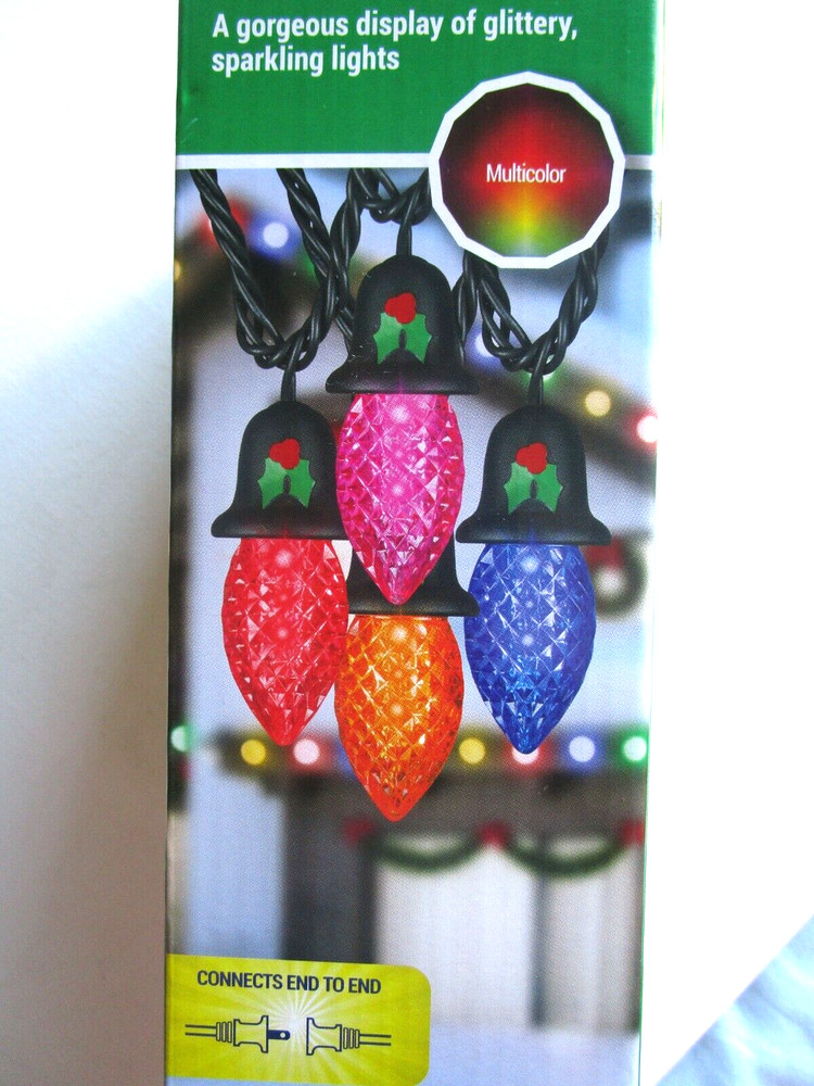 Diamond Cut LED Lights Diamond Sparkle Multi Color C9 String Lights NEW