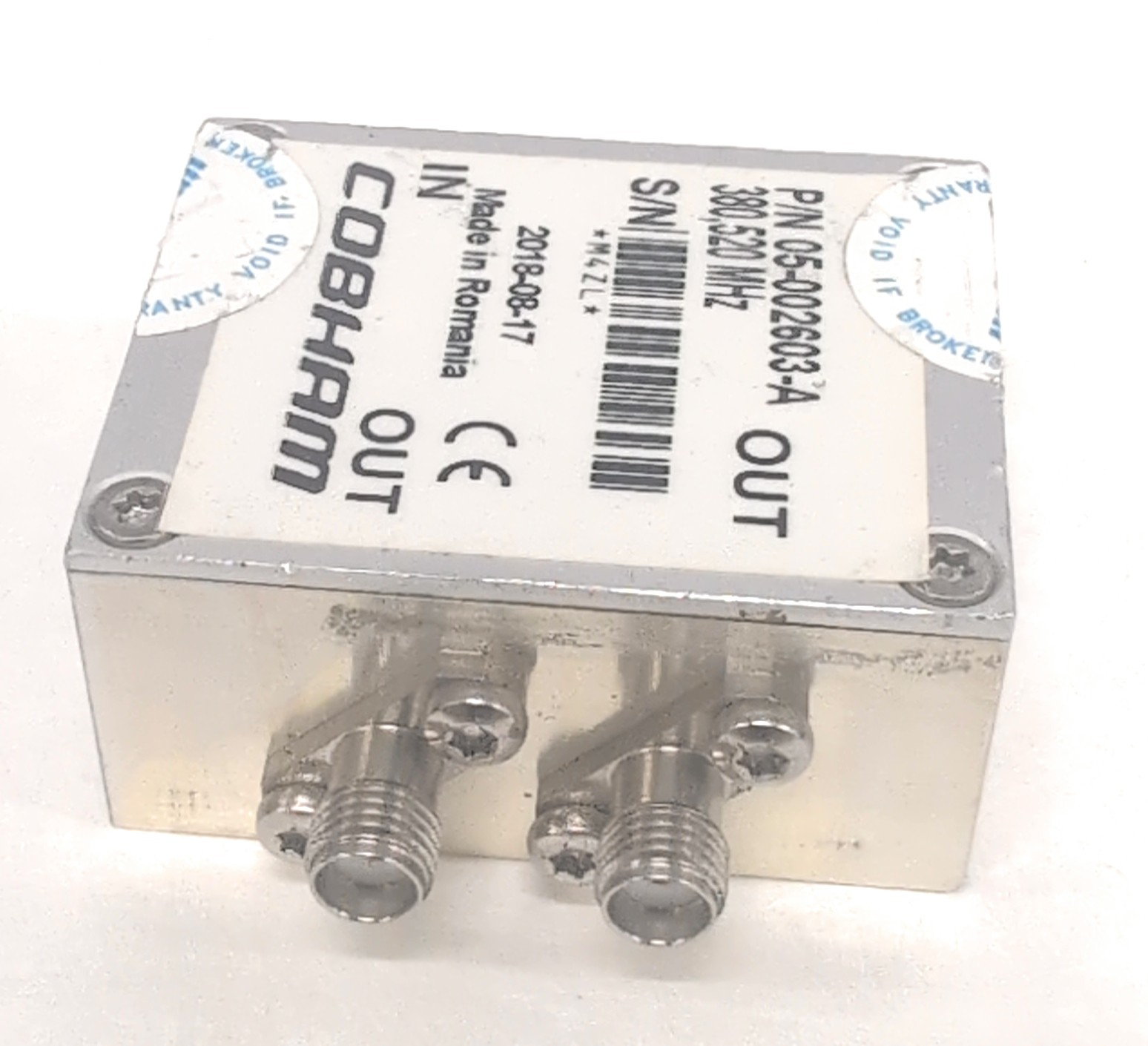 Cobham 380,520Mhz 3dB Splitter/Combiner 05-002603-A SMA