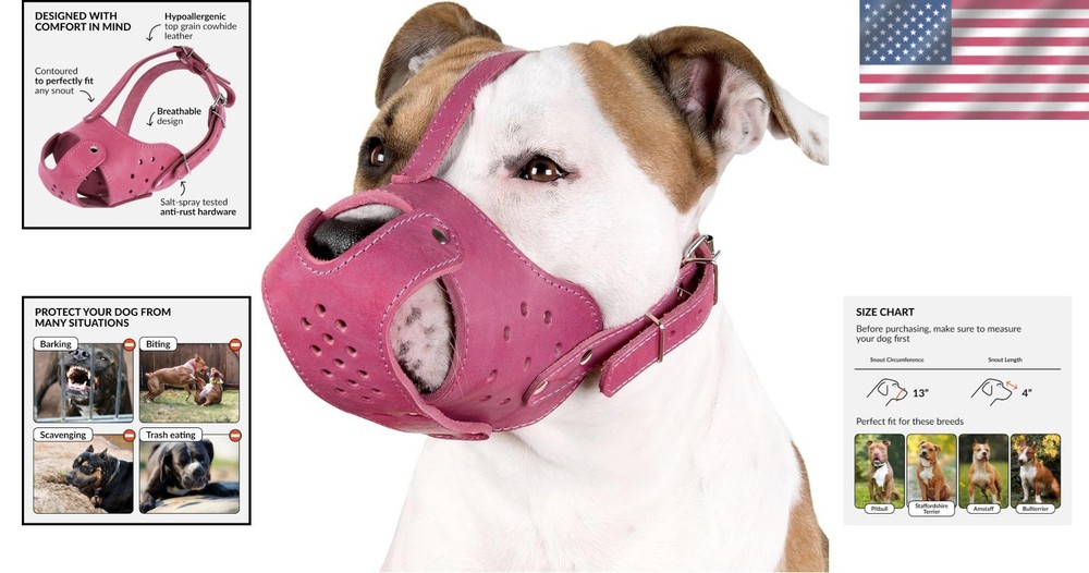 Adjustable Basket Muzzle for Staffordshire Terrier