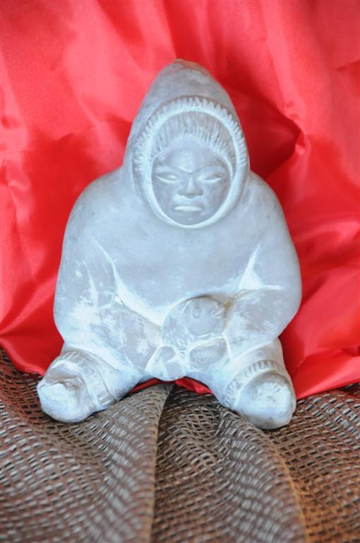 Old Eskimo Carving / Casting Statue from Abbott Canada… beautiful display piece