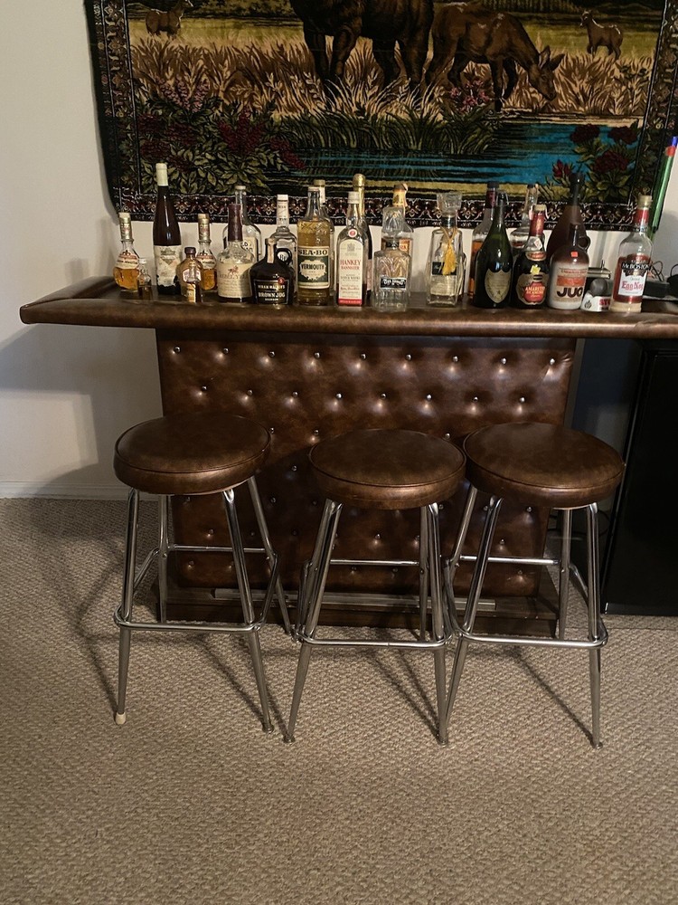 Mid century modern bar and stools