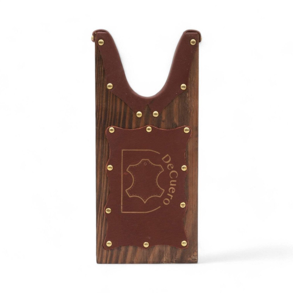 DeCuero's Pine Wood & Brown Leather Boot Jack