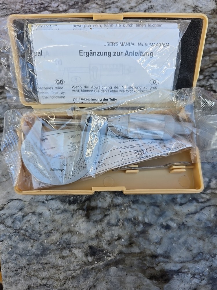 Mitutoyo Outside Micrometer 0 - 1" M227-1 Calipers