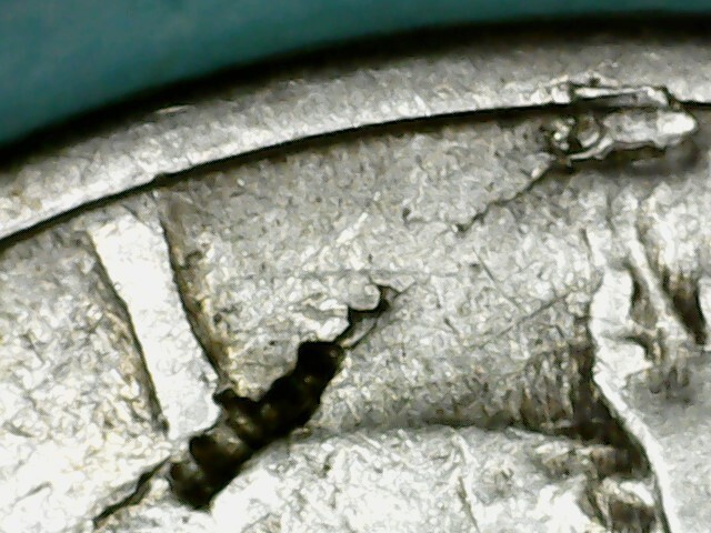 1944-P WALKING LIBERTY 90% SILVER HALF DOLLAR 50C PLANCHET ERROR STRIKE THROUGH
