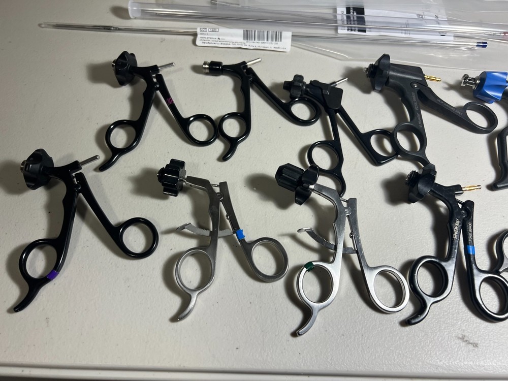 Lot of V.Mueller Laparoscopic Rotating Grasping Forceps Handles & Inserts