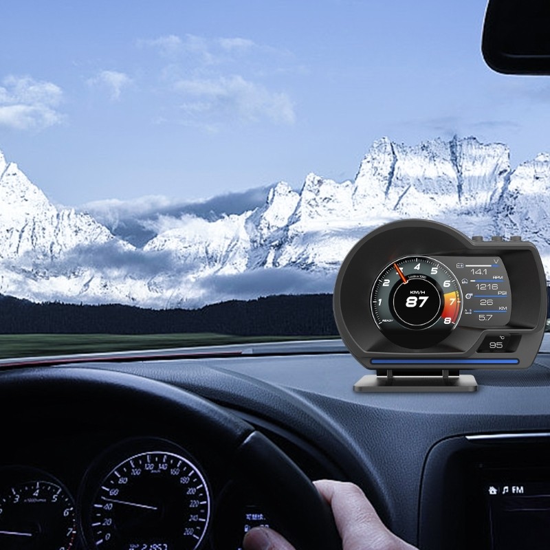 Automotive HUD Projector Speedometer OBD2 Data Analysis Warning Light Function