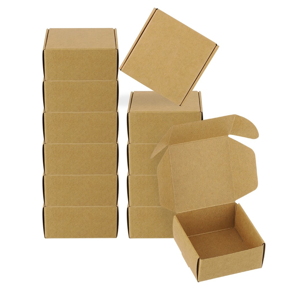 40 Pack 2.5x2.5x1.2" Paper Soap Box Soap Boxes Square Brown
