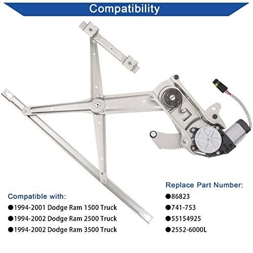 Power Window Regulator with Motor Compatible with Dodge Front Left Driver Side