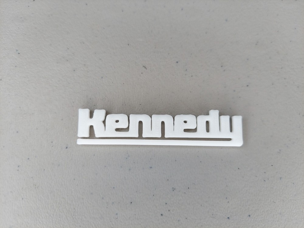 Kennedy Kits Tool Box "Kennedy" Label Placard Emblem Plastic