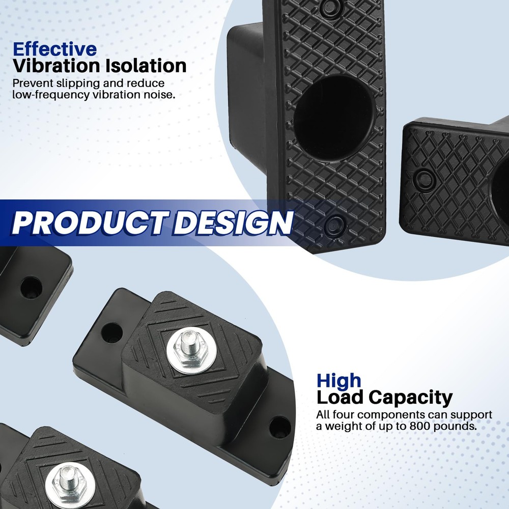 4 Pack Rubber Vibration Isolator Mounting Bracket, Anti-Vibration Rubber Isolato