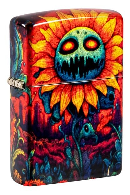 Zippo Lighter - Customized Engraved Message on Windproof Flower Design 46267