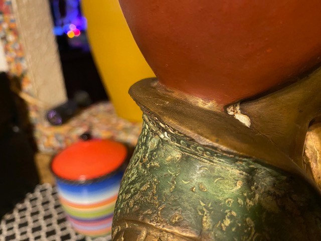 ANTIQUE BRONZE MIDDLE EASTERN COLD PAINT , NUBIAN?CANDELABRA! 16 LBS EACH!