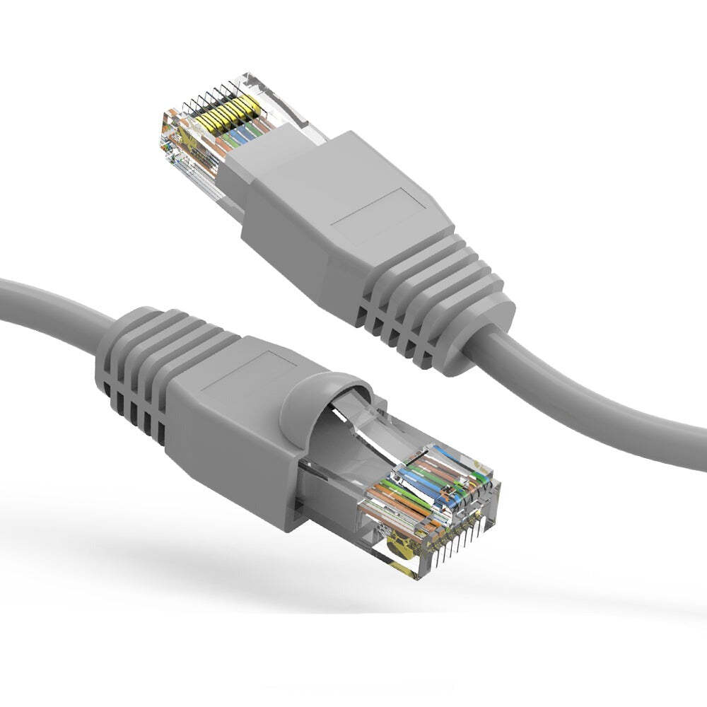 3Ft CAT6A UTP Ethernet Network Booted Cable Gray