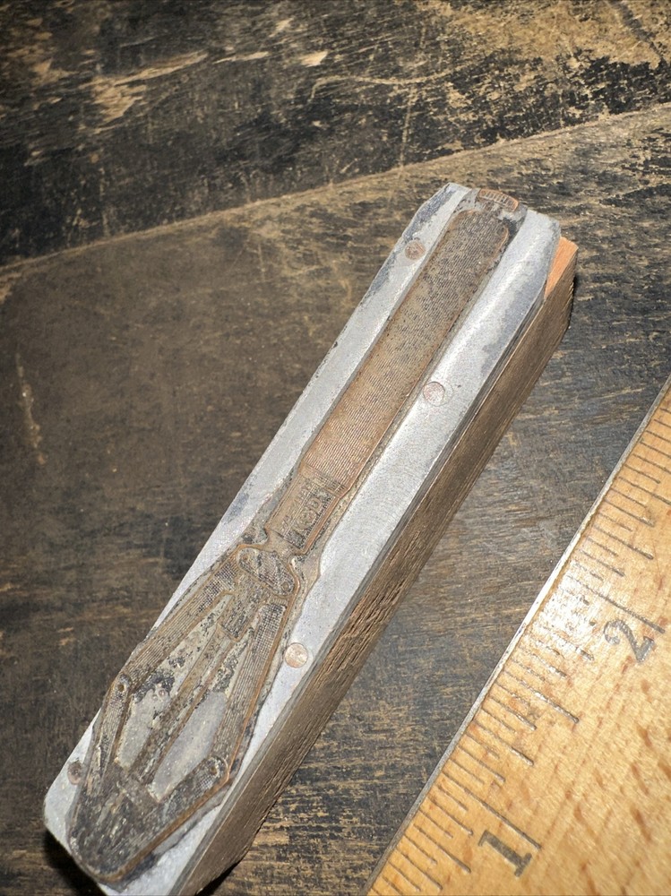 Printing Block “ K & D Tool Co. Hand Tool “ Copper Face, Nice Details.