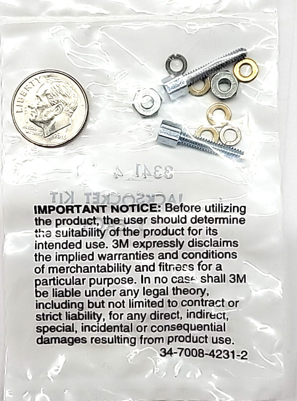 3M 3341-4 JACK SCREW KIT WASHERS/NUTS 1(2pk) D SUB extra long 4/40 16MM THREADS
