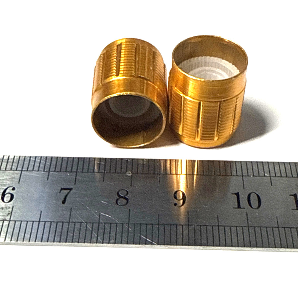set of 2 knobs OD = 15 mm for push it in 6 mm shaft 0.25 inch DARK GOLD