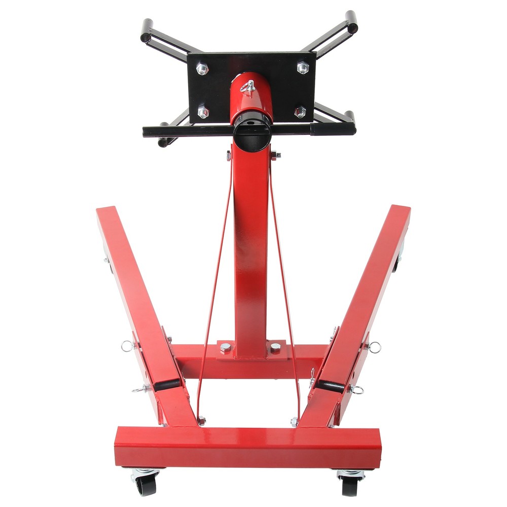 Red 2000LBS Steel Rotating Engine Stand with 360 Degree Adjustable Mounting Head