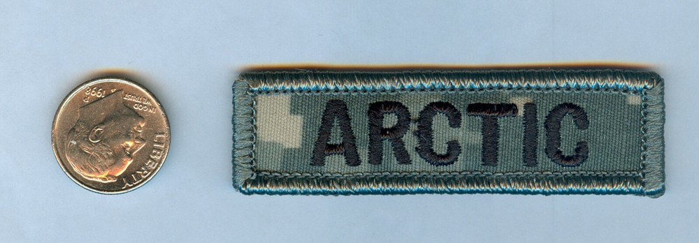U.S. ARMY "ARCTIC" SHOULDER TAB .... ACU SUBDUED VARIATION --- MINT.  NICE!