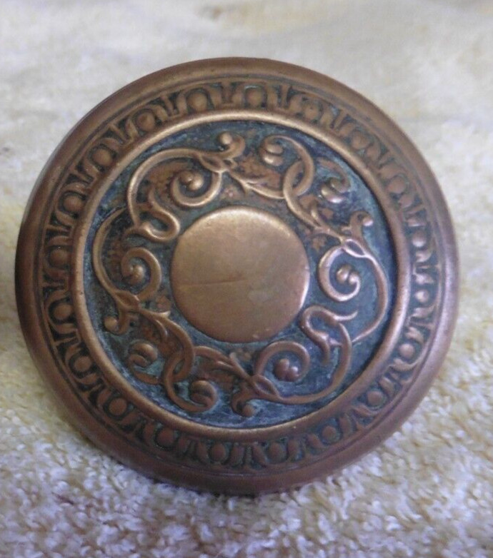 Ornate door knob Copper Designed floral Brass  bronze solid heavy