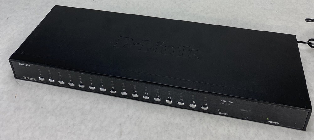 D-Link KVM-450 16 Port KVM Switch PS/2 Stackable NOS