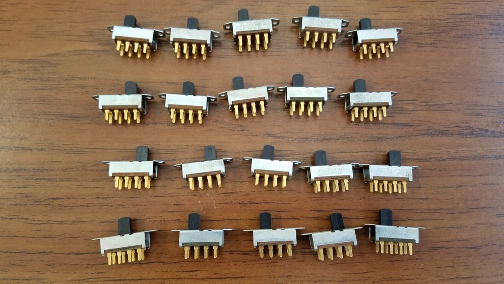 20  NEW Miniature Slide Switch PCB DPDT  3 way CW Switch Co UL Listed