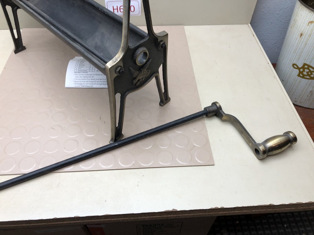 Vintage Cast Iron Newspaper Log Roller Bench Model - Eagle