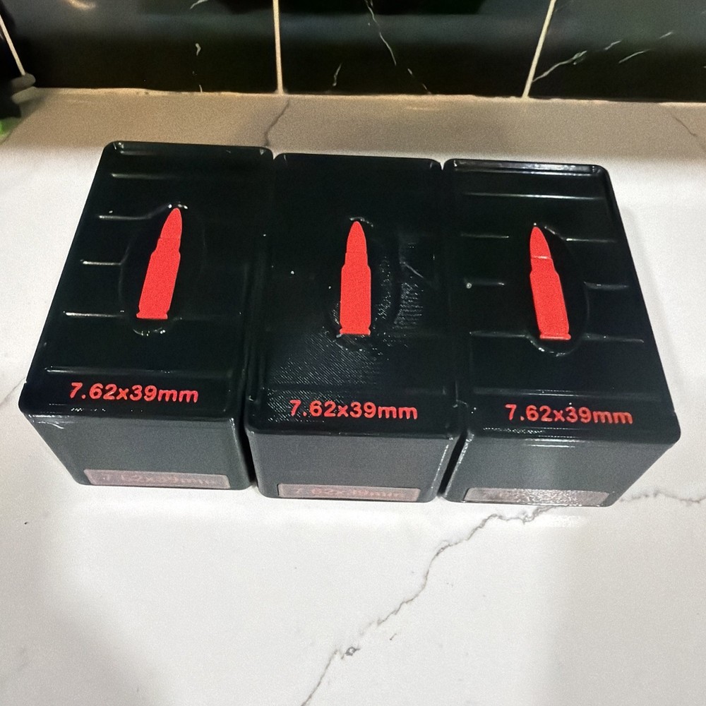 7.62x39 Ammo Storage Box/safe Organizer 50 Rounds Count 3 Pack
